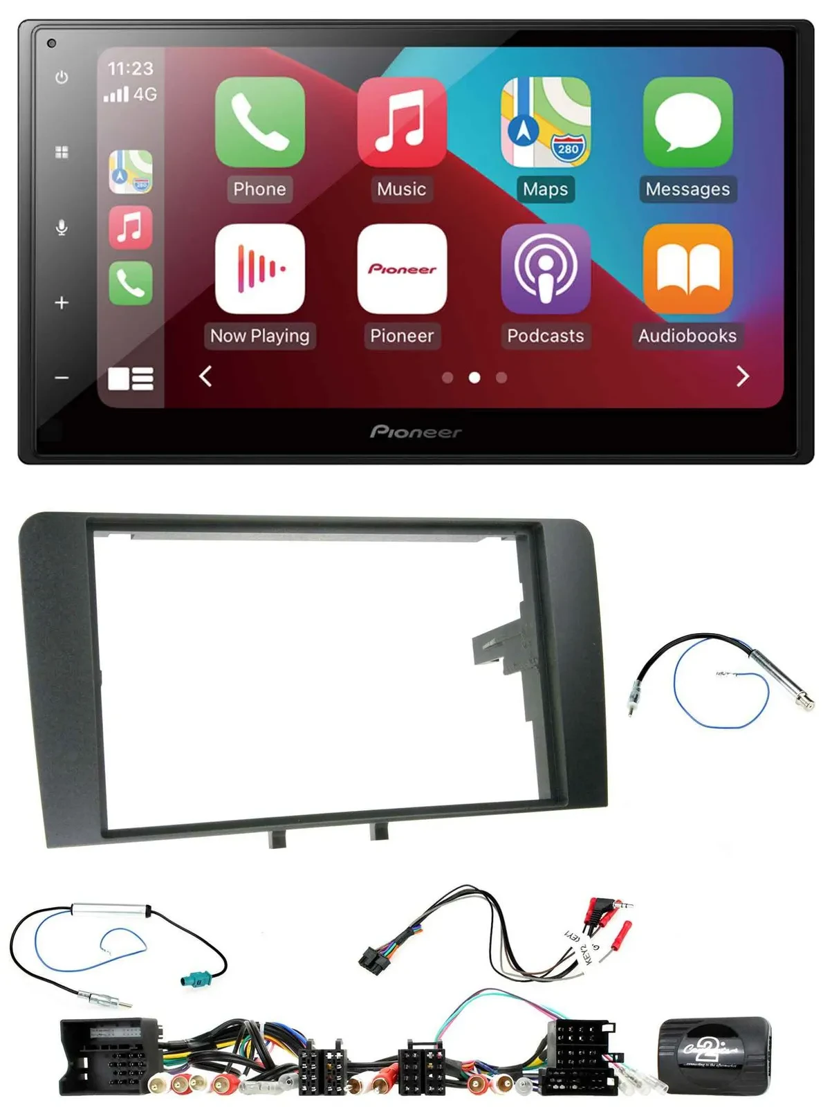 Pioneer USB Lenkrad DAB 2DIN Bluetooth Autoradio für Audi A3 8P 2003-2012 Aktivs