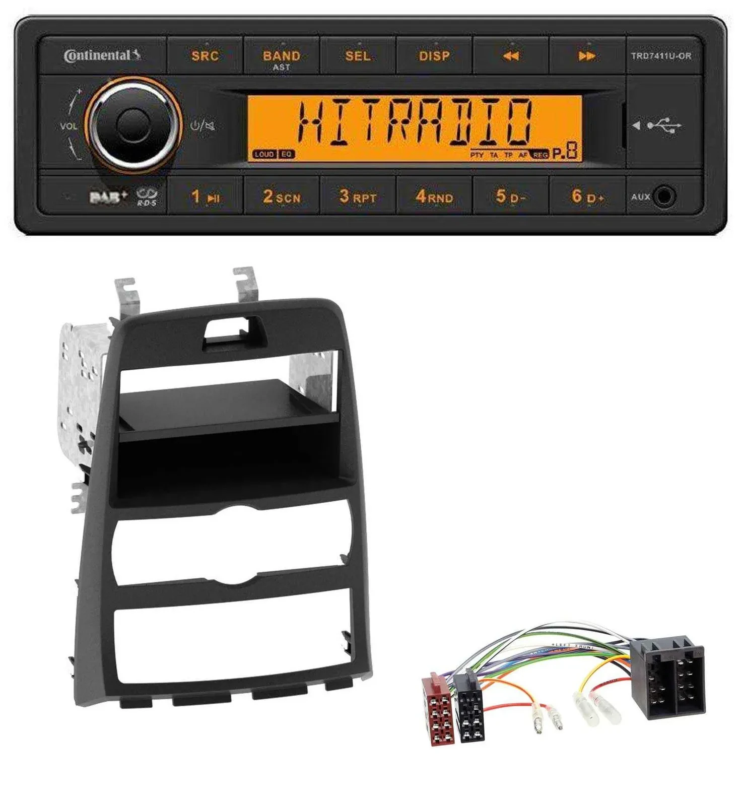 Continental 1DIN DAB MP3 AUX USB Autoradio für Hyundai Genesis BK 10-12 Klimaaut