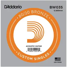 Струна одиночная D'Addario BW035 Bronze 80/20 035