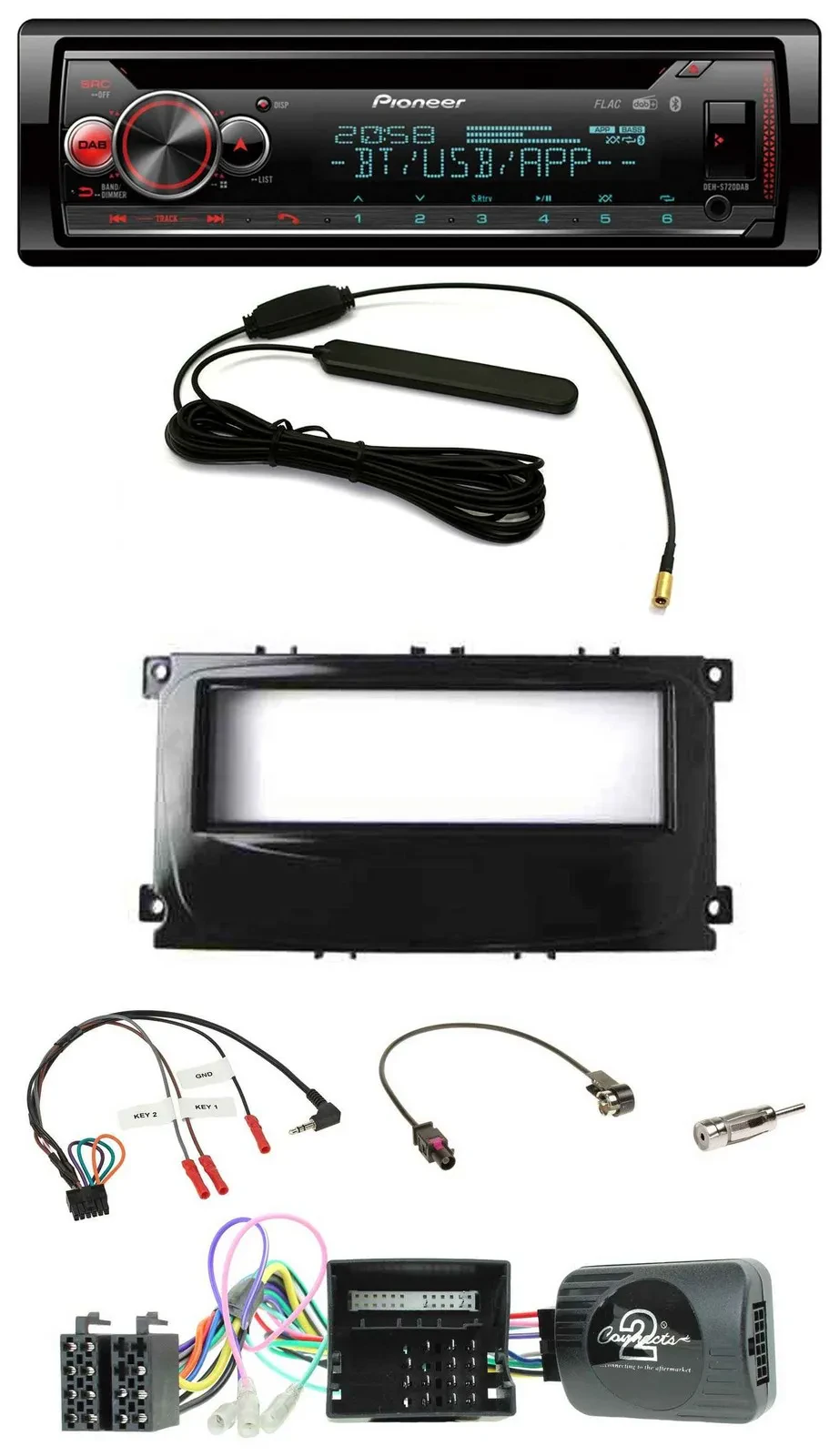 Pioneer USB DAB Lenkrad Bluetooth CD Autoradio für Ford Galaxy Focus C-Max Can a