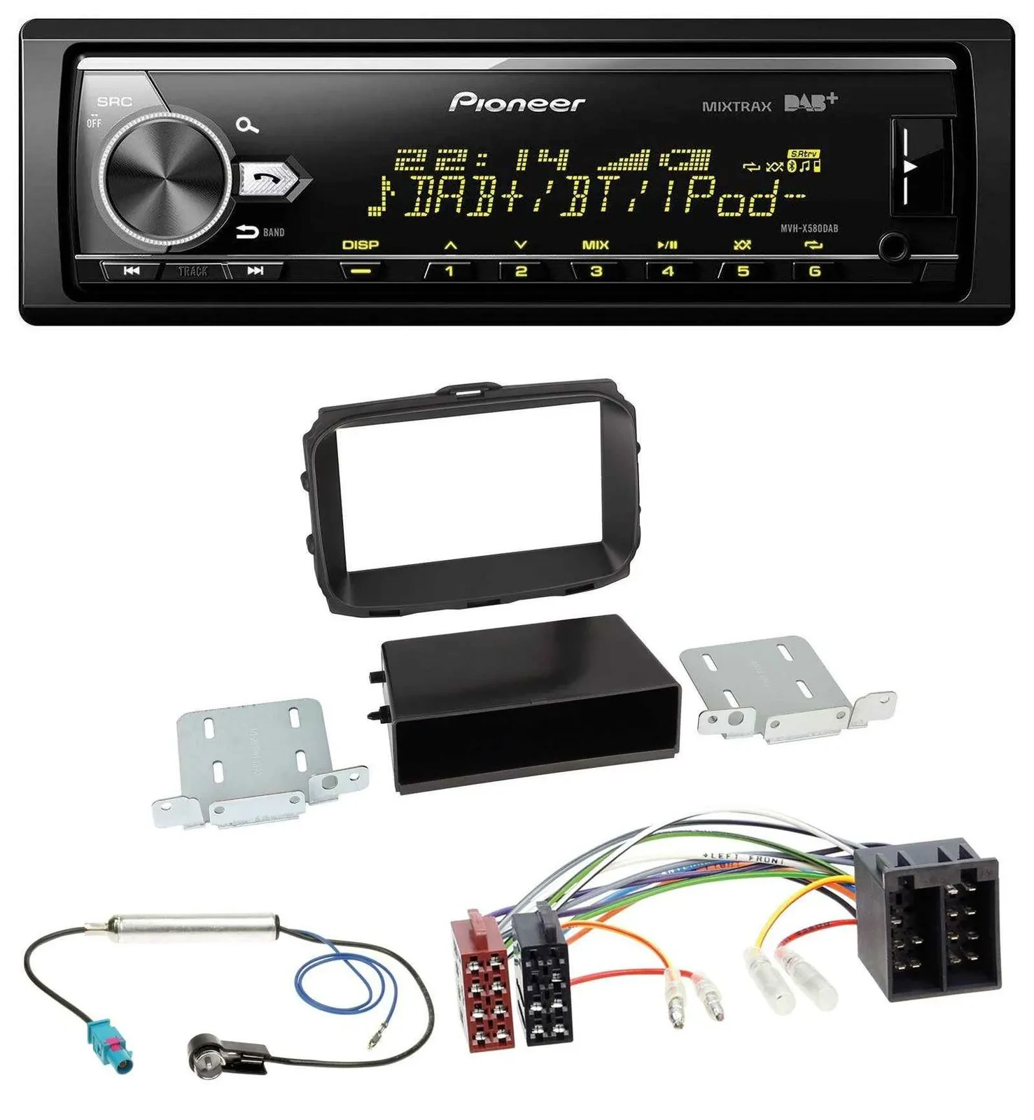 Автомагнитола для Alfa Romeo Giulietta (2013–2021) Pioneer Bluetooth, USB, DAB, MP3, ISO