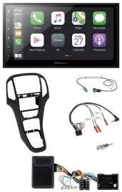 Pioneer Lenkrad Bluetooth DAB 2DIN USB Autoradio für Opel Astra ab 09 Perlschwar