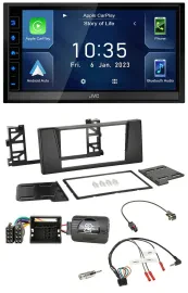 JVC DAB Bluetooth Lenkrad USB 2DIN Autoradio für BMW 5er E39 01-03 Quadlock