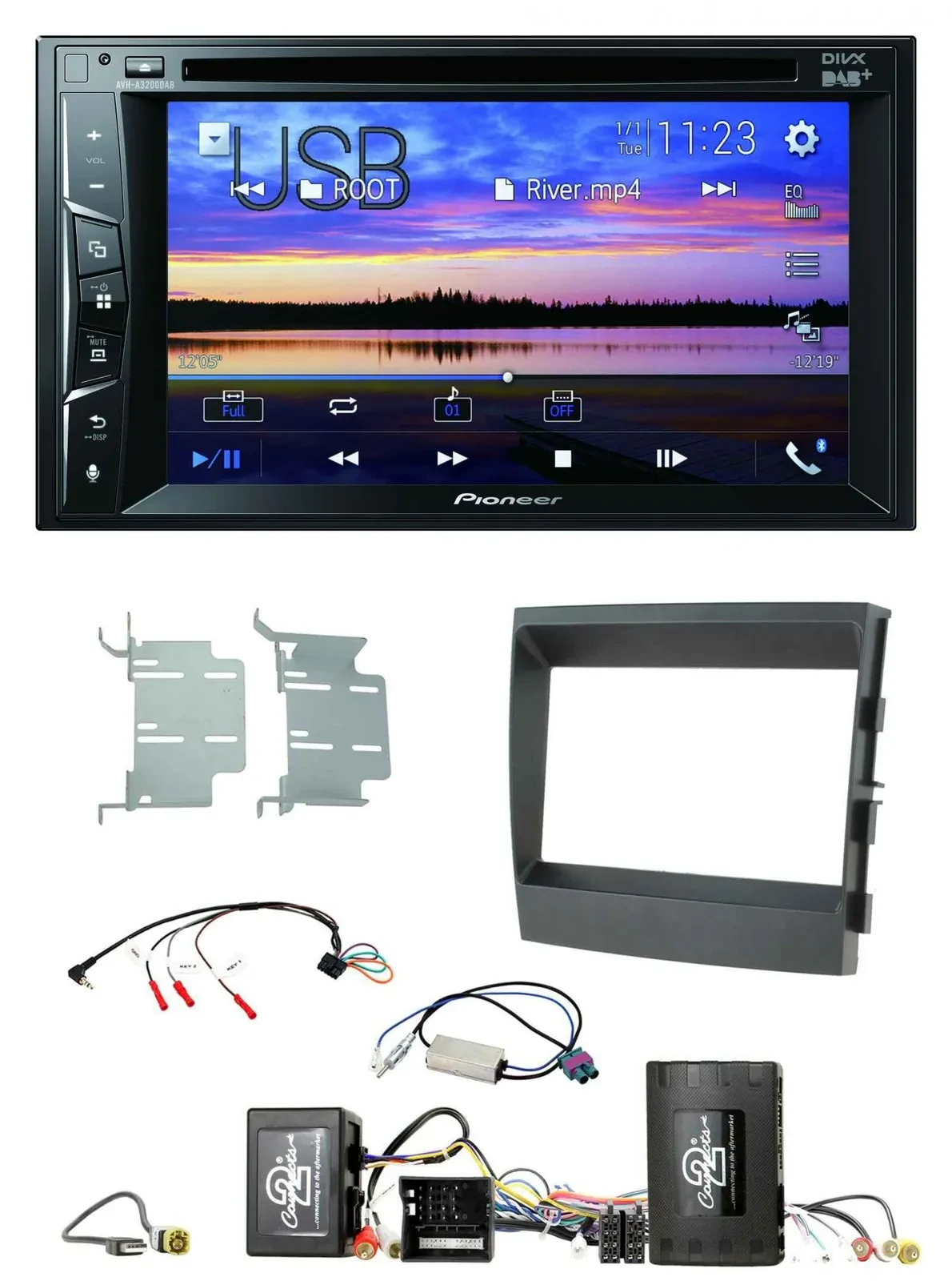 Pioneer Bluetooth 2DIN USB DVD DAB Lenkrad Autoradio für Porsche Panamera Sounds