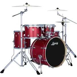 Ludwig Evolution 5-Piece Drum Set With Paiste Cymbals - Crimson Sparkle