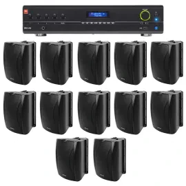 Настенная акустика JBL WET-6B Black с усилителем (12 штук)