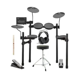 Yamaha DTX402K Electronic Drum Set with Throne, drumsticks, and Headphones