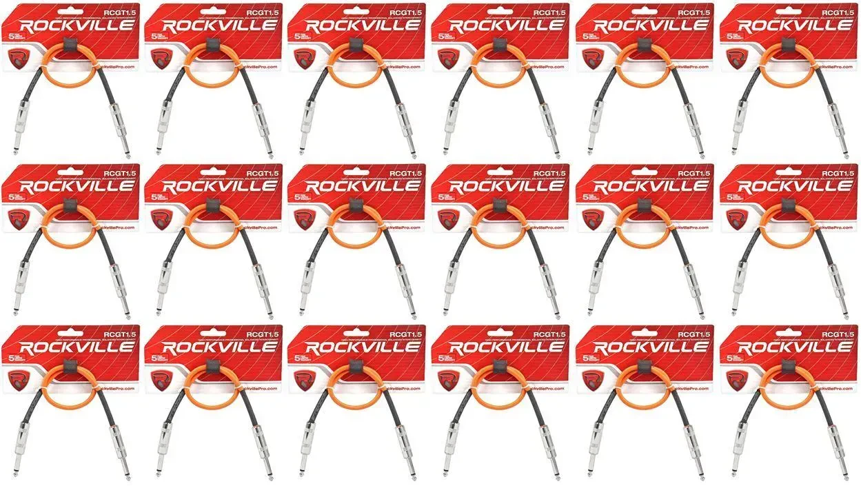 Патч-кабель инструментальный Rockville RCGT1.5O Orange 0.45 м (18 штук)