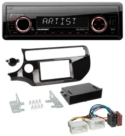 Автомагнитола Blaupunkt 1-DIN SD USB MP3 AUX для Kia Rio (UB) с 2015, черный (рояльный лак)