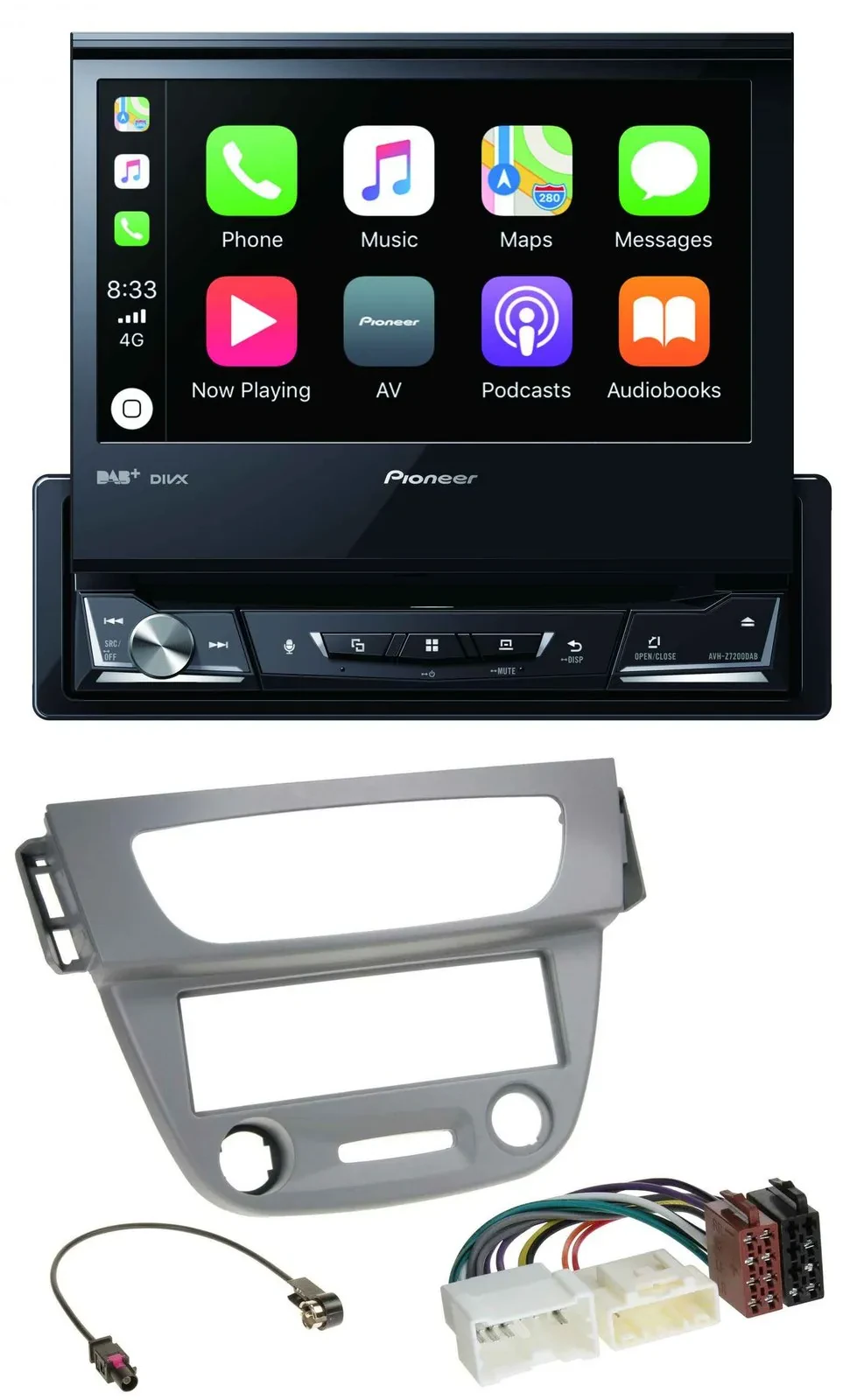 Pioneer DVD Bluetooth DAB USB MP3 Autoradio für Renault Megane 3 (12-14) - grau