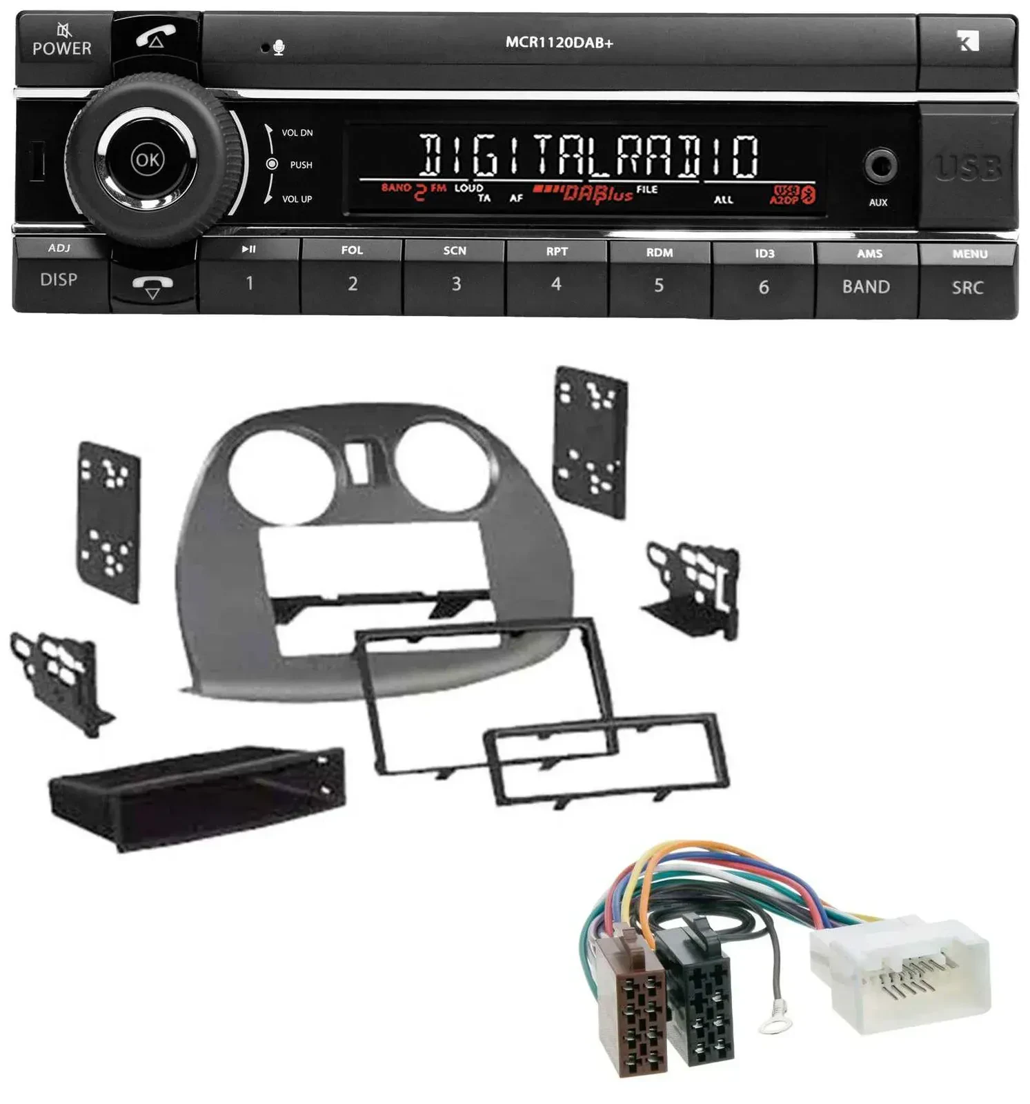 Kienzle Bluetooth MP3 USB DAB Autoradio für Mitsubishi Eclipse 4G 2005-2012