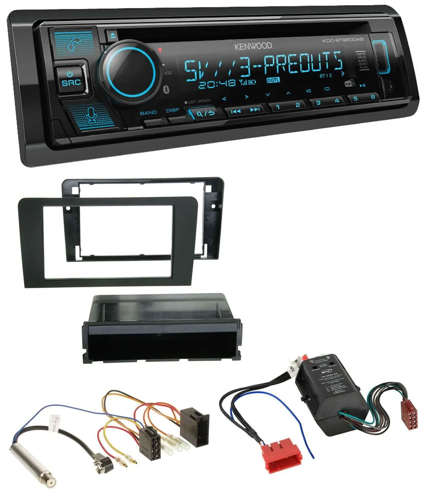 Kenwood Bluetooth USB CD MP3 DAB Autoradio für Audi A3 8P 03-06 Symphony Bose Ak