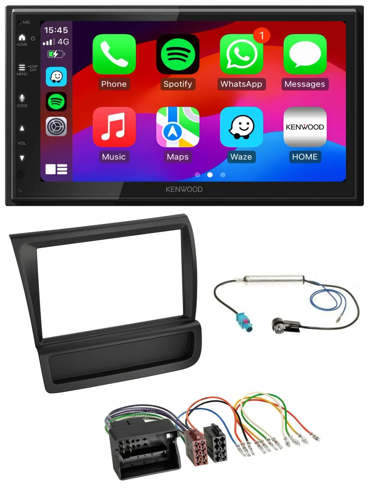 Kenwood MP3 USB DAB 2DIN Bluetooth Autoradio für Audi R8 (42, 2006-2015)