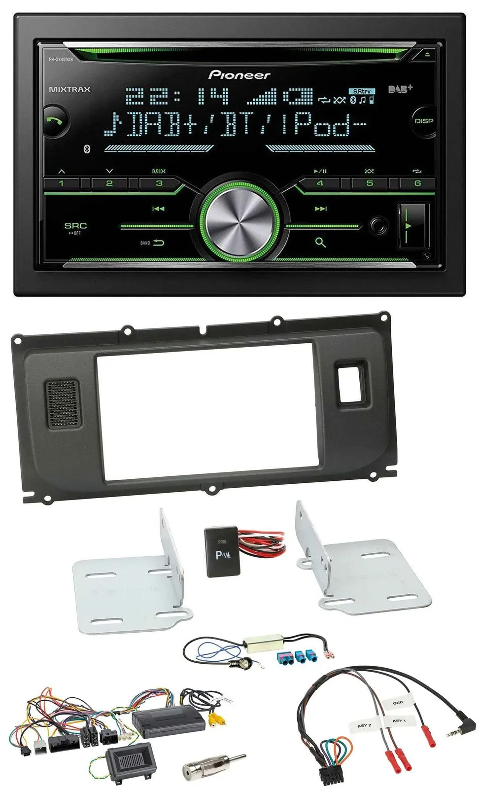 Автомагнитола Pioneer 2-DIN, Bluetooth, DAB, USB, CD для Land Rover Evoque
