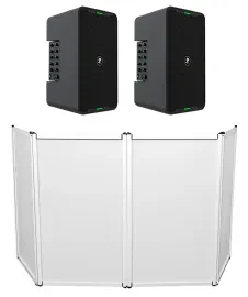 (2) Mackie ShowBox Rechargeable 8" DJ PA Bluetooth Speakers w/Mixers+Facade