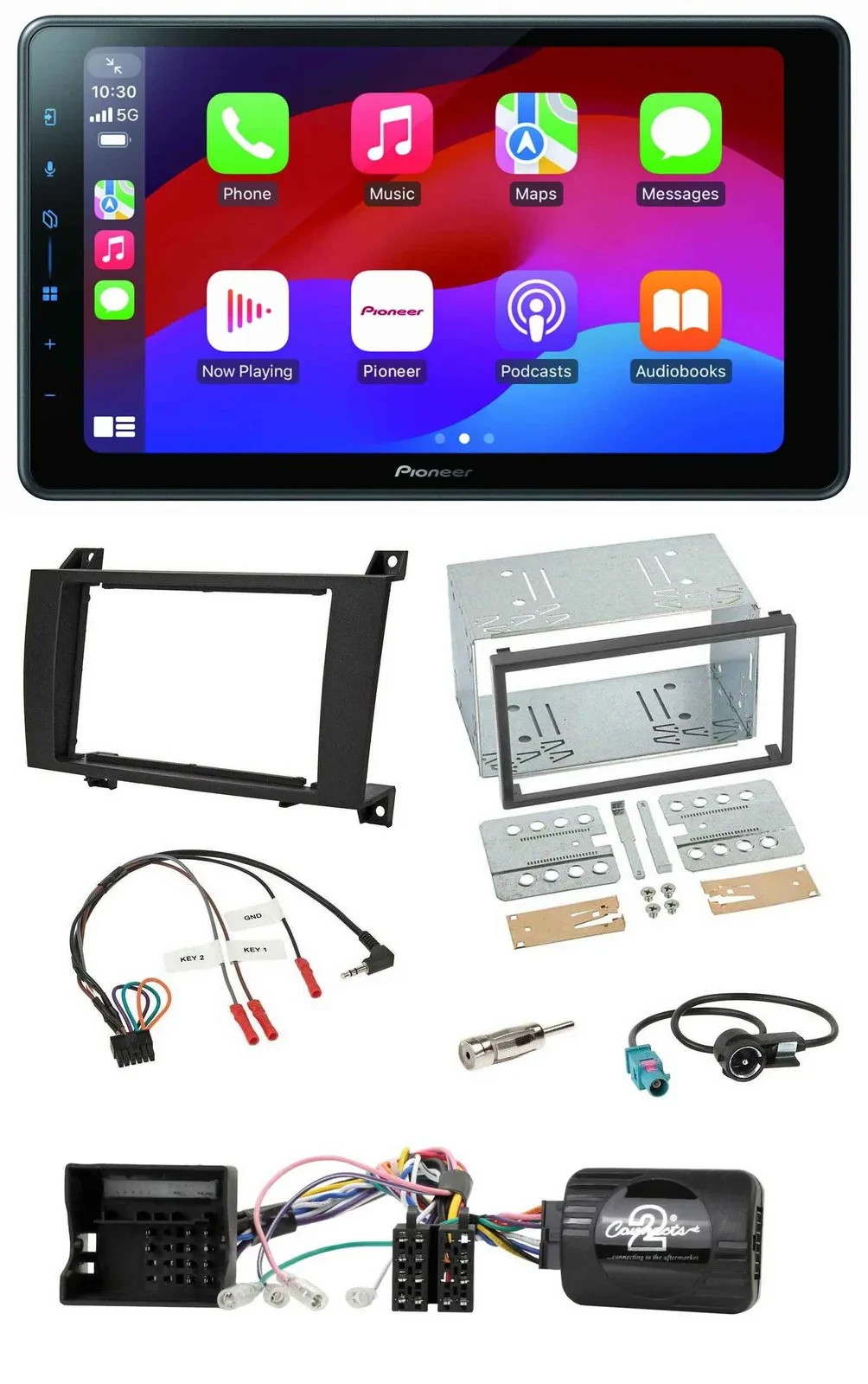 Автомагнитола для Mercedes SLK R171 Pioneer 2DIN, DAB, Bluetooth, USB, поддержка кнопок на руле