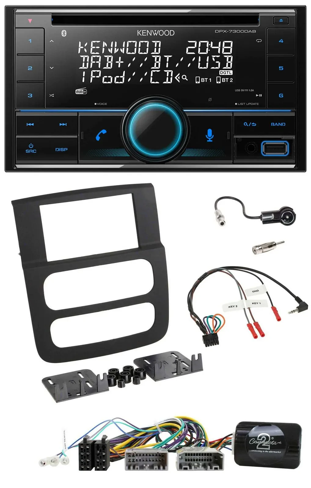 Автомагнитола Kenwood CD 2DIN DAB USB Bluetooth для Dodge RAM 2002–2006