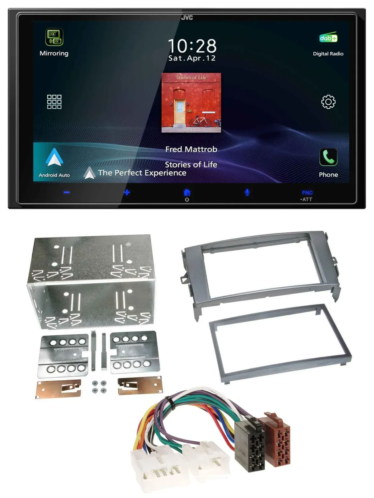 JVC USB Bluetooth 2DIN DAB MP3 Autoradio für Toyota Auris 07-12 anthrazit-grau