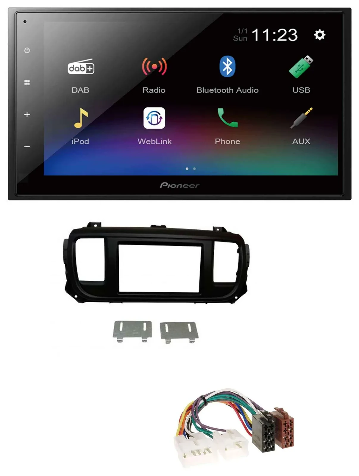 Pioneer USB Bluetooth DAB 2DIN MP3 Autoradio für Toyota Proace Verso ab 2016