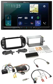 Pioneer Lenkrad Bluetooth USB 2DIN DAB Autoradio für Fiat 500 2014-2015 schwarz