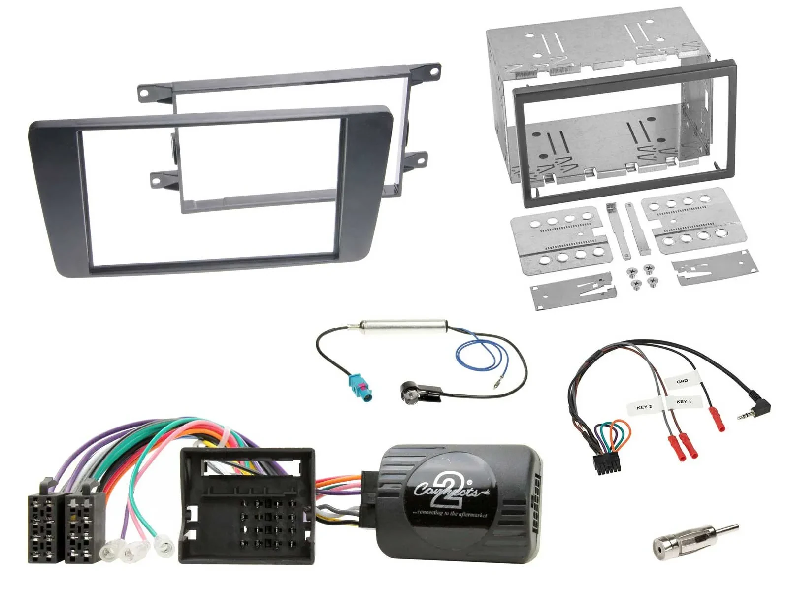 Einbauset Lenkradadapter Doppel DIN Autoradio für Skoda Octavia Scout 2004-2009