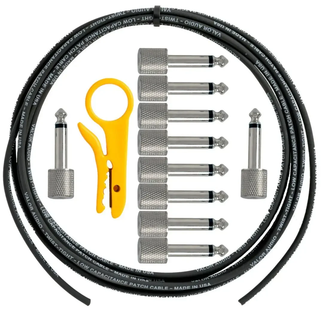 Патч-кабель инструментальный Valor Audio Micro-Short 1/4" Straight Plug (набор) 10' черный