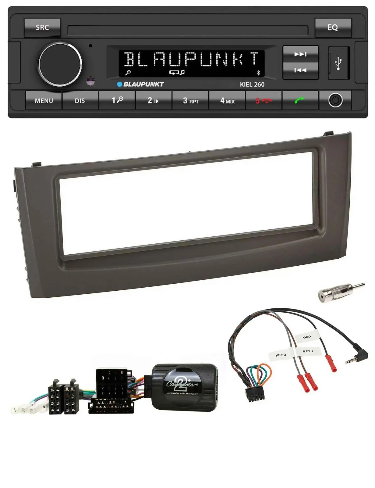 Blaupunkt USB DAB Bluetooth Lenkrad Autoradio für Fiat Grande Punto 06-10 schwar