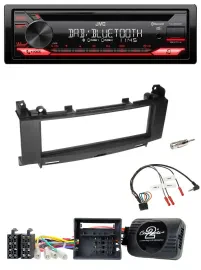 Автомагнитола JVC CD DAB USB Bluetooth для Mercedes A‑Class (2005–2012), B‑Class, поддержка управления с руля