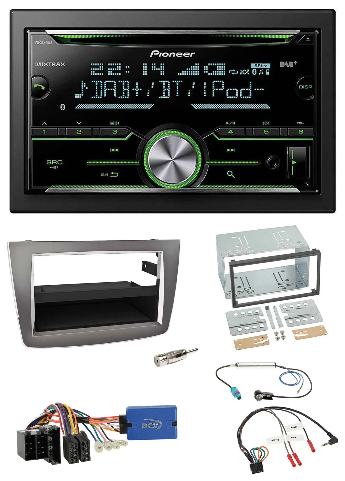 Автомагнитола Pioneer 2 DIN, Bluetooth, DAB, USB, CD для Alfa Romeo Mito (2013–2018)