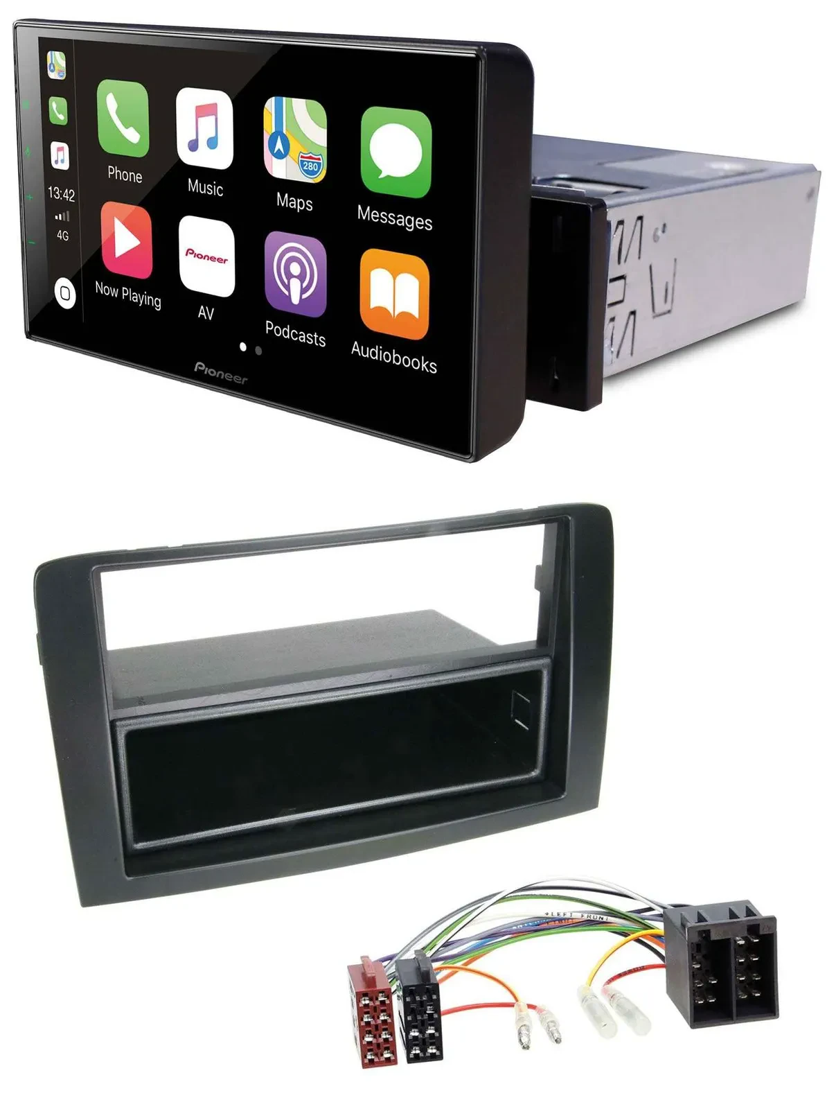 Pioneer Bluetooth MP3 DAB USB Autoradio für Fiat Idea (350 03-11) schwarz