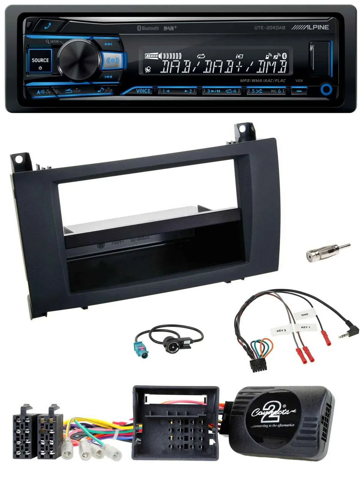 Alpine USB Bluetooth DAB Lenkrad Autoradio für Mercedes SLK R171 2008-2011