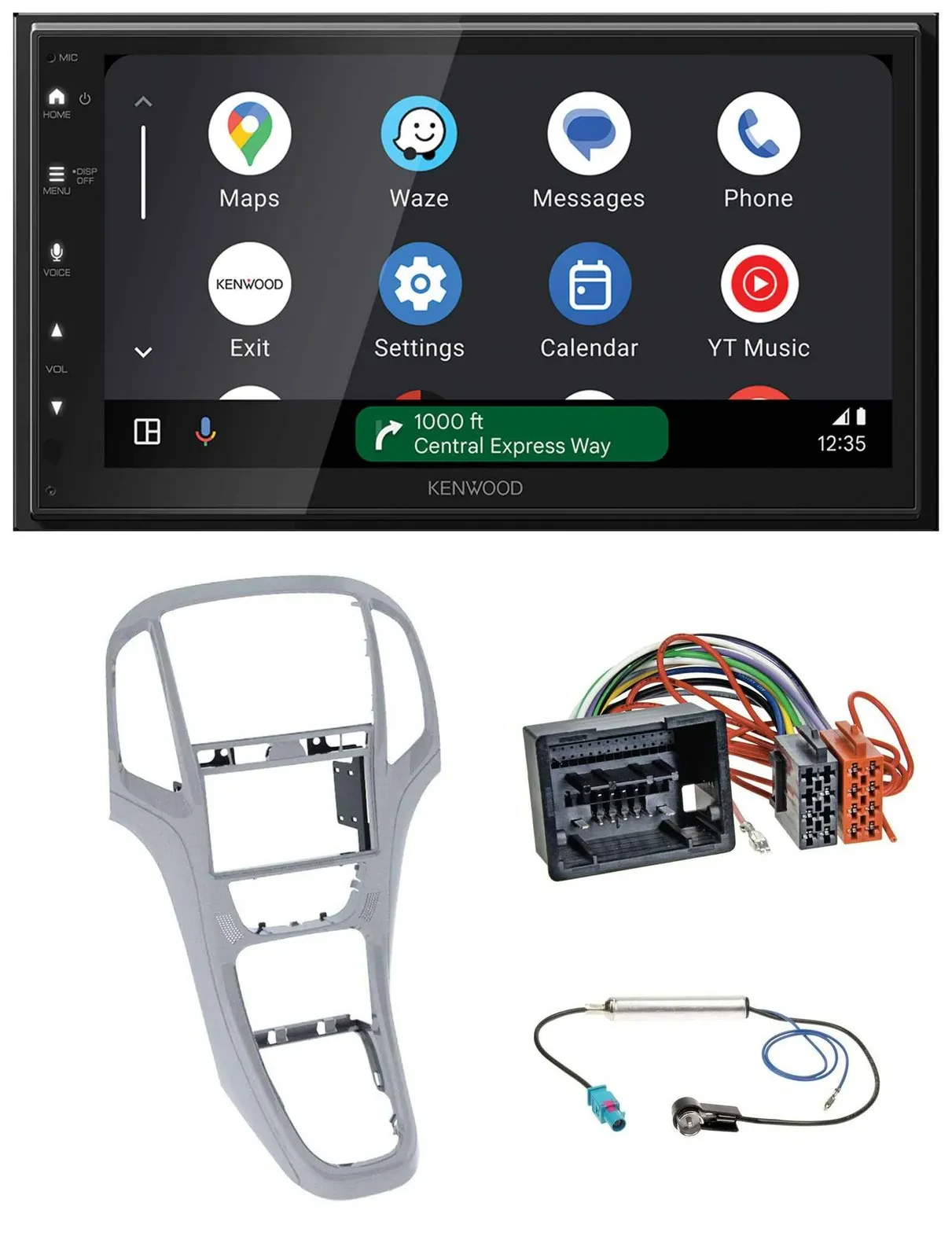 Kenwood DAB Bluetooth USB MP3 2DIN Autoradio für Opel Astra J ab 2009 Platinsilb
