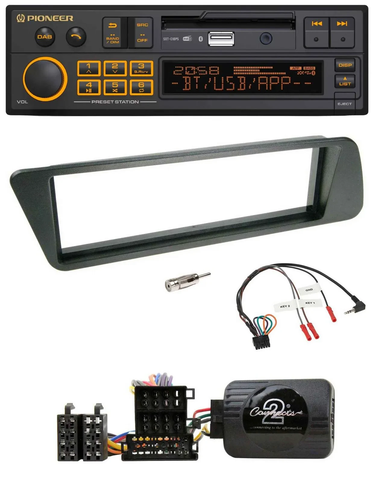 Pioneer DAB Lenkrad USB Bluetooth Autoradio für Peugeot 306 1998-2001