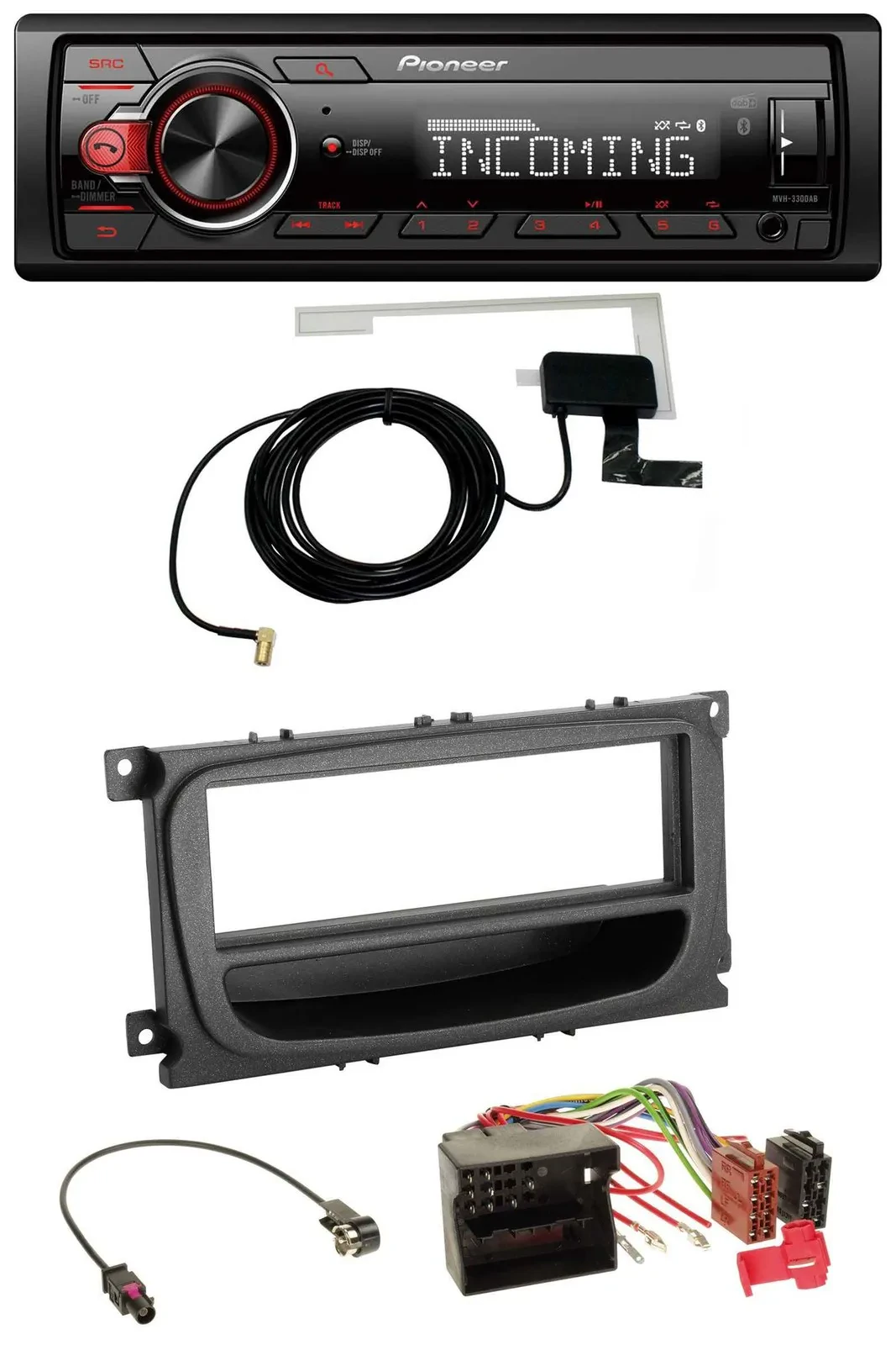 Автомагнитола для Ford Mondeo/S-Max (2007–2014) Pioneer USB MP3 DAB Bluetooth с монтажным карманом