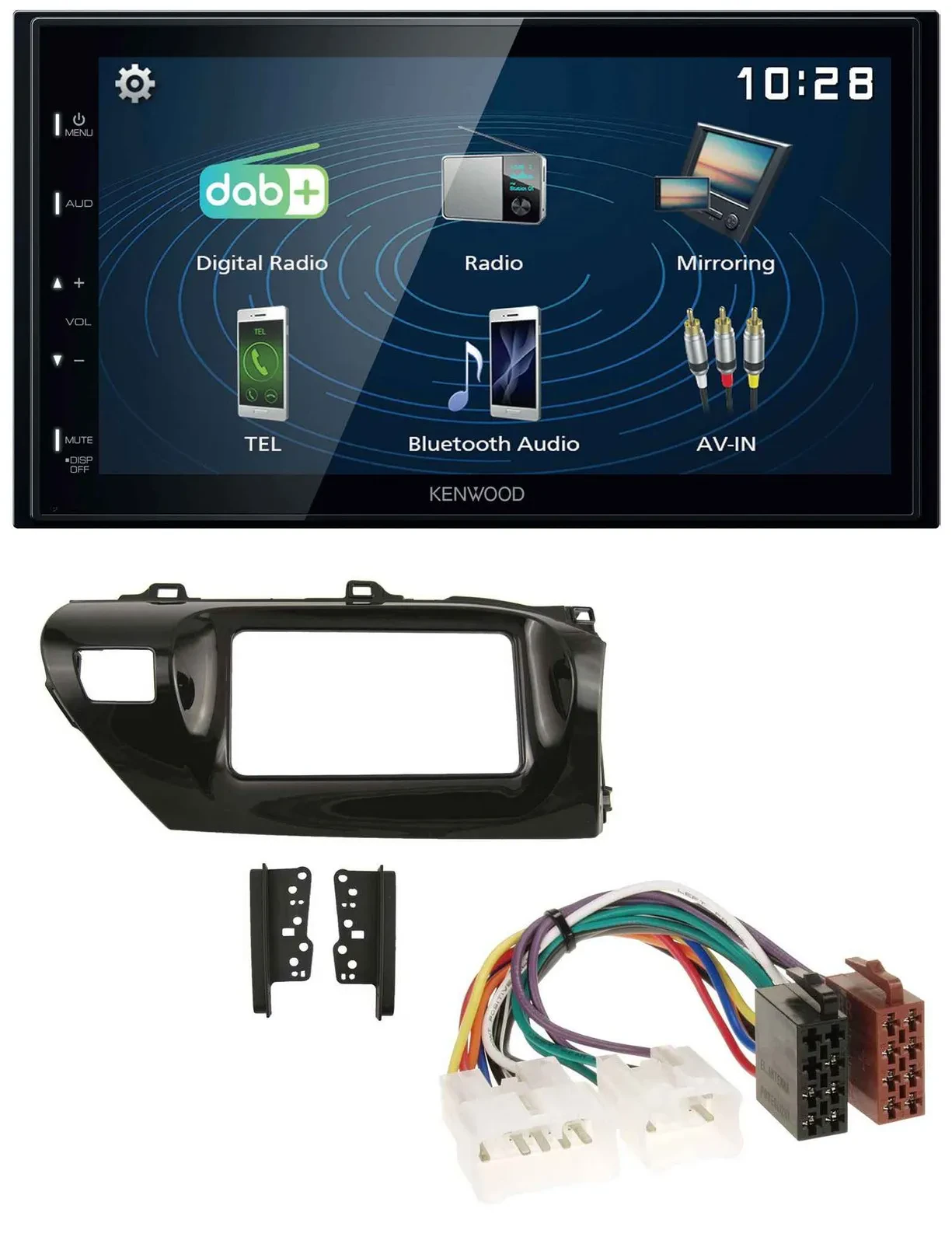 Kenwood 2DIN Bluetooth MP3 USB DAB Autoradio für Toyota Hilux (2015-2020)