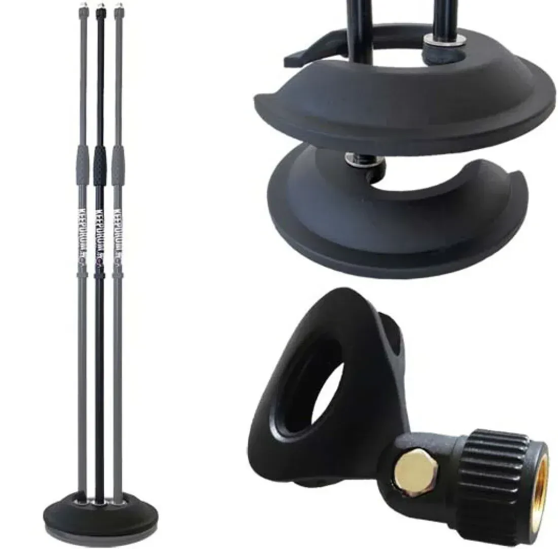 Стойка для микрофона keepdrum MS096 прямая с микрофонной клипсой