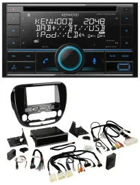 Kenwood CD 2DIN DAB USB Lenkrad Bluetooth Autoradio für Kia Soul ab 2014 Klima