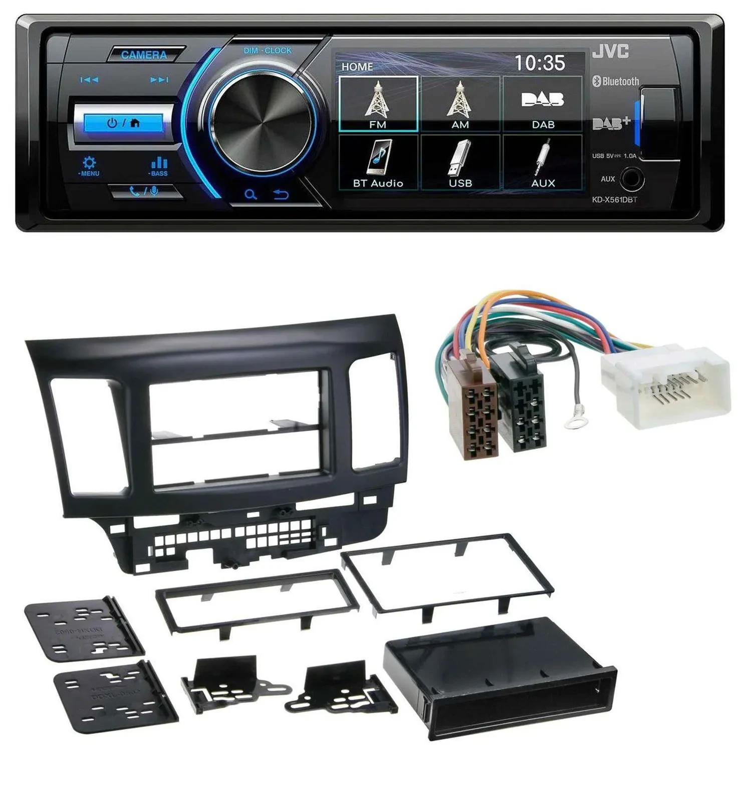 JVC Bluetooth MP3 USB DAB Autoradio für Mitsubishi Evo Lancer (ab 2008)