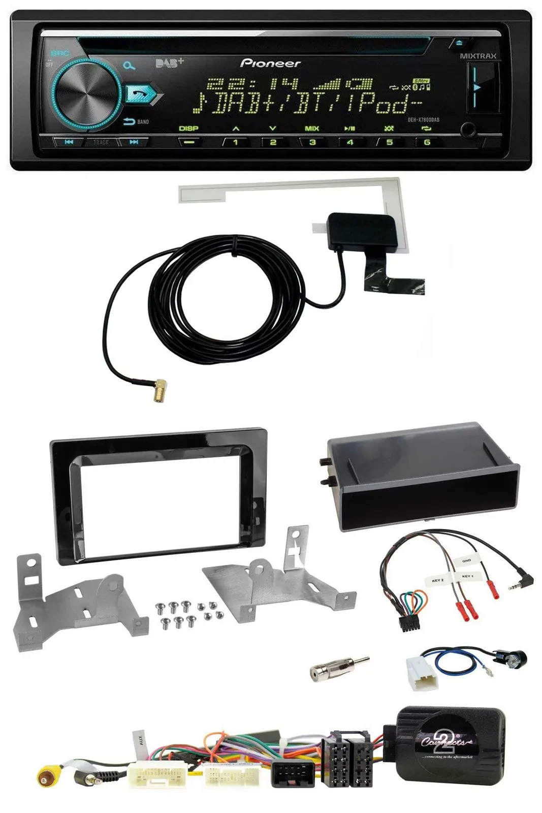 Pioneer MP3 Lenkrad CD USB DAB Autoradio für Toyota Aygo ab 2022 AB7 Klavierlack