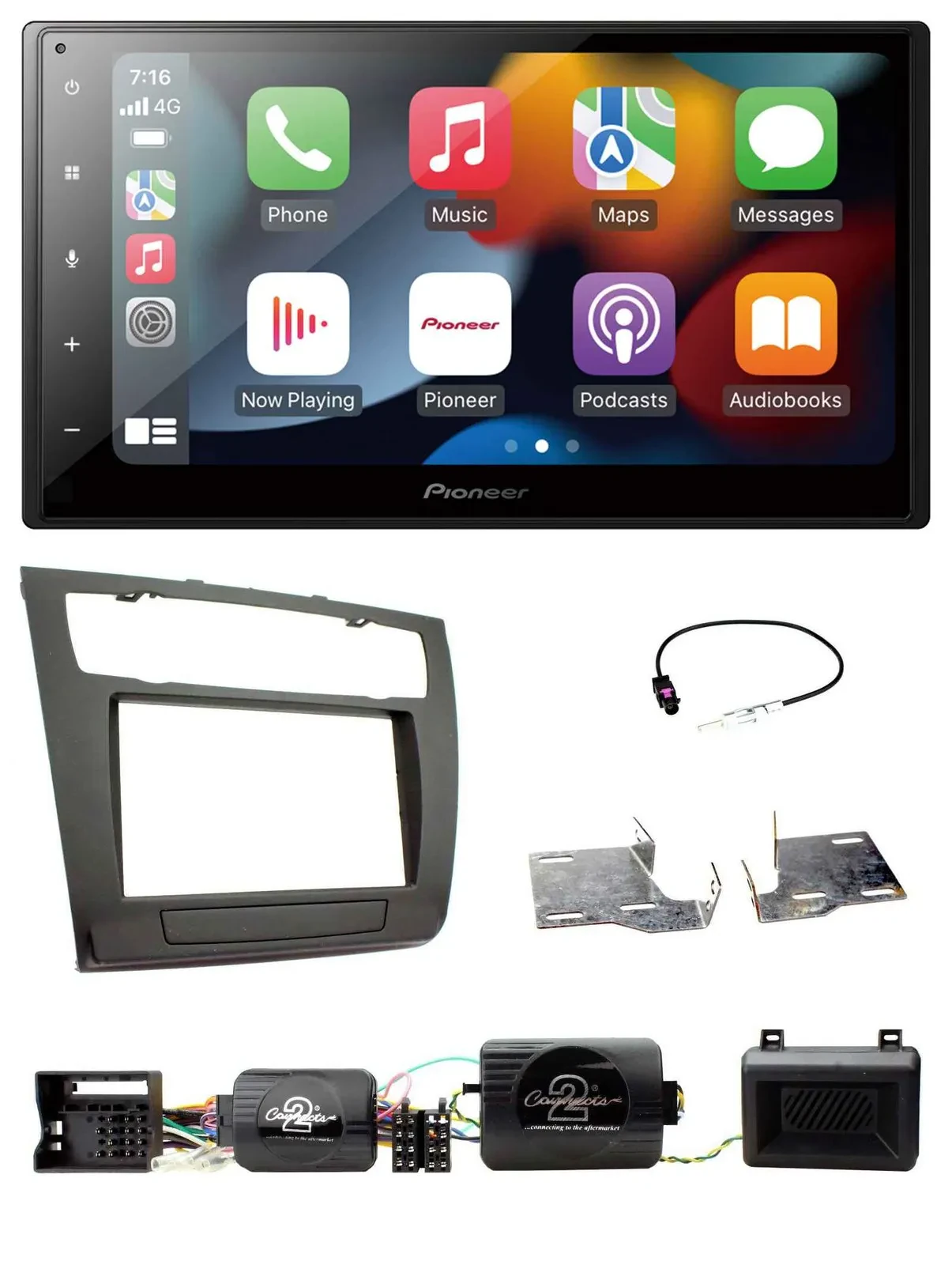 Pioneer DAB Bluetooth 2DIN USB Lenkrad Autoradio für BMW 1er PDC aut. Klima E87/