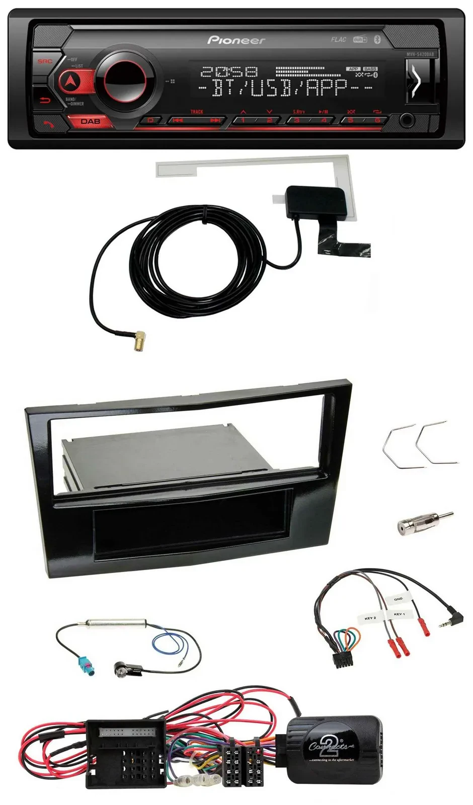 Pioneer DAB USB Lenkrad Bluetooth Autoradio für Opel Corsa D Klavierlack 09-14