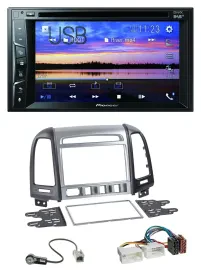 Pioneer Bluetooth 2DIN USB DVD DAB MP3 Autoradio für Hyundai Santa Fe 4 Schalter