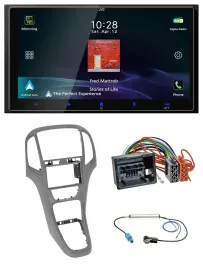 JVC USB Bluetooth 2DIN DAB MP3 Autoradio für Opel Astra J ab 09 Titangrau
