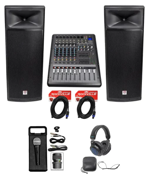 Пассивная акустическая система Rockville SPGN258 Black с микшером и аксессуарами (пара)