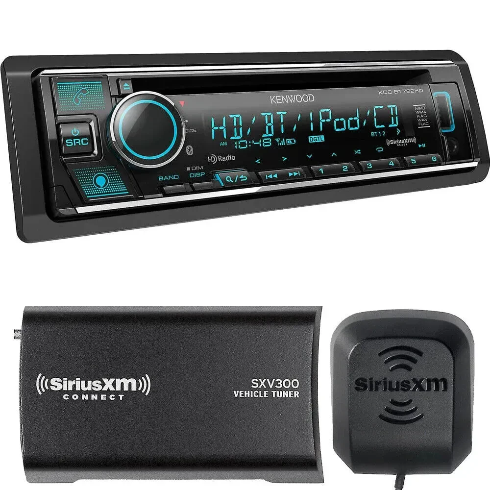 Автомагнитола Kenwood KDC-BT782HD CD, Bluetooth, HD Radio, с тюнером SiriusXM (набор)