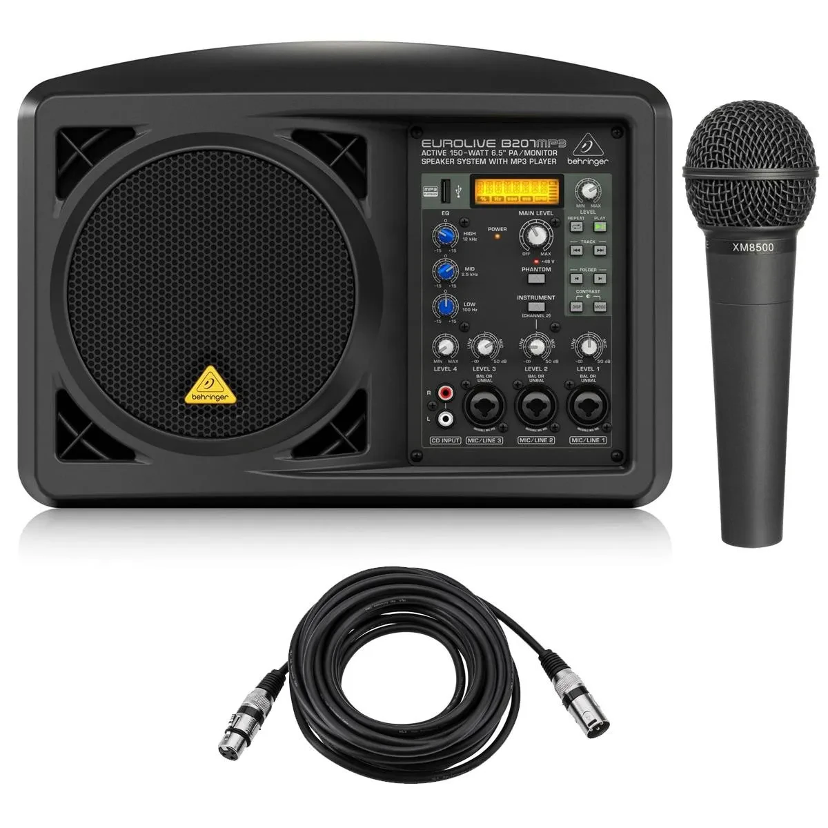 Behringer Eurolive B207MP3 Active 150-Watt 6.5" Powered PA/Monitor System with M