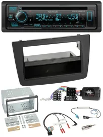 Kenwood Bluetooth DAB CD Lenkrad USB Autoradio für Alfa Mito 2008-2014 schwarz