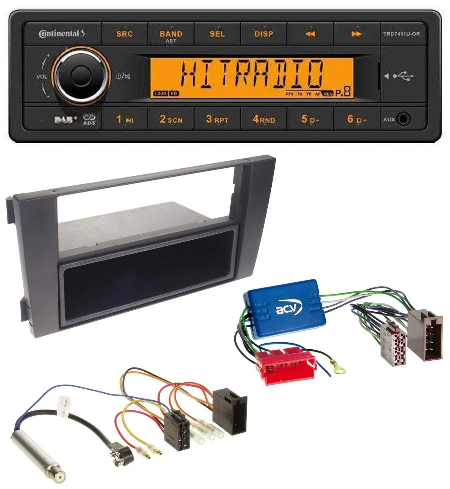Continental 1DIN DAB MP3 AUX USB Autoradio für Audi A6 C5 01-05 Symphony Aktivsy