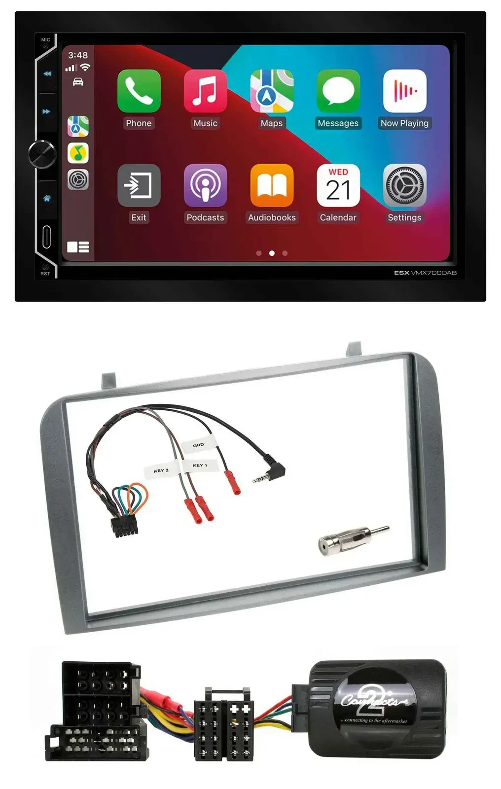 ESX 2DIN DAB USB Lenkrad Bluetooth Autoradio für Alfa Romeo GT 147 2000-2008 ant
