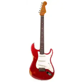 Электрогитара Fender Custom Shop 1963 Stratocaster Reissue Heavy Relic Crimson Transparent